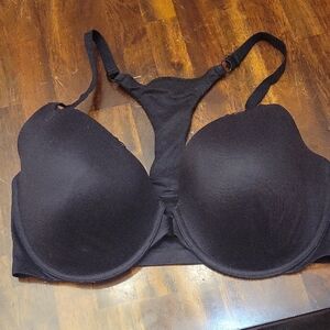 Black Bra with Full-Coverage Design and Adjustable Straps